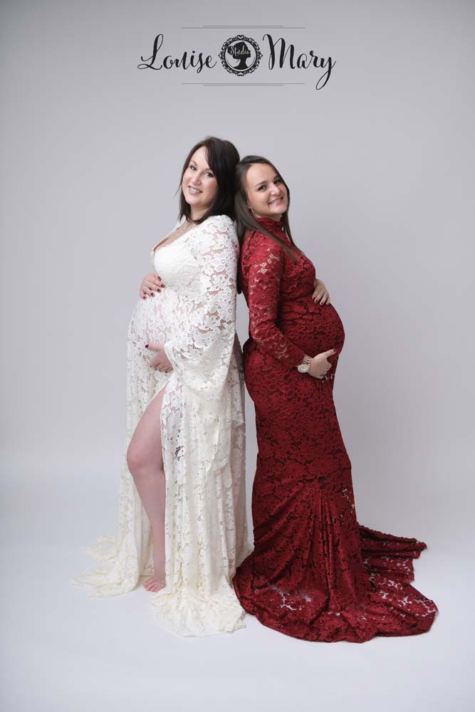 Photo de grossesse duo en studio
